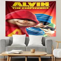 Alvin and the Chipmunks Print Tapestry, Backdrop, Easy Setup, Ideal for Bedroom, Office & Living Room, with Aesthetic Wall Hanging Decor. 130cmx150cm