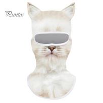 Sweat Absorbent Headwear 3D Animal Balaclava Face Mask, Full Cover with Ears, Unisex Breathable Pattern Guard for Halloween Outdoor Cycling Mask T gray