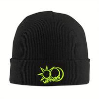 New Custom Motor-Rossies Motorcycle Race Moon Bonnet Hat Fashion Knitting Hat Men Women Unisex  Winter Warm Skullies Beanies Cap One Size black