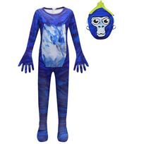 4756 Kids Boys Girls Game Animal Gorilla Tag Jumpsuit Mask Outfit Halloween Cosplay Costume 160cm blue