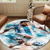 Lionel Messi With World Cup Trophy Round mat, Anti-slip Circle Carpet Chair rug For livingroom,Bedroom, doormat home decor Gift Christmas Gifts 80cmx80cm