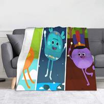 Bumble Nums animacinis pledo užvalkalas vilnos itin minkšti kelioniniai pledai automobiliui, sofai, foteliui, lovatiesei 75cm*90cm blue