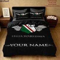 Custom Legia Warsaw Bedding Quilt Set Quilt Cover Pillowcase Home Decoration Birthday Gift (1 * duvet cover + 2 * pillowcase, without core) 200x200cm