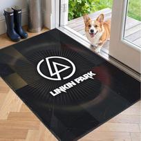 Minkštas grindų kilimas Linkin Park rašto kilimas dekoratyvinis kilimėlis namų kambario dekoravimui 40cmx60cm white