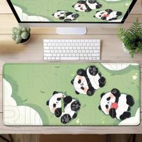 XXL Kawaii Panda Mouse Pad Large Computer Office Game Table 40x90cm Mat Rubber carpet Anti-slip Stitch Edge Keyboard Desk Pads 60x30cm