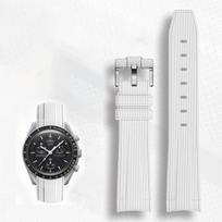 Omega Swatch 20mm lenkta apyrankė Speedmaster MoonSwatch Planet Snoopy apyrankė greito atsegimo apyrankė guminė apyrankė 20mm white