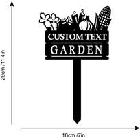 Custom Metal Garden Marker with Posts, Personalized Veggie Stake, Handmade Signage, Grandma Gift, Custom Sign, Wall Art TYDZ002141 black