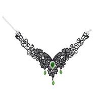 Pendant Halloween Necklace Rhinestone Halloween Clavicle Choker  Festival Jewelry žalia