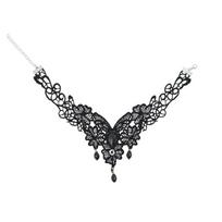 Pendant Halloween Necklace Rhinestone Halloween Clavicle Choker  Festival Jewelry juoda
