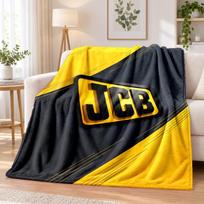 JCB Printed Flannel Blanket Warm Comfort Bed Throw For Indoor Home Decoration 80cmx120cm yellow
