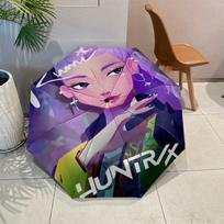 KPop Demon Hunters RUMI Umbrella with Automatic Open/Close & Self-8-Rib Heavy-Duty Umbrella, Compact Travel Umbrella Suitable for Outdoor Three-fold umbrella purple