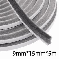 5M Brush Strip Self Adhesive Door Window Sealing Strip Home Door Window Sound Insulation Seal Film Door Swal Weather Strip 9X15