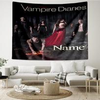 Custom Name Vampire Diaries Print Tapestry, Backdrop, Easy Setup, Ideal for Bedroom, Office & Living Room, with Aesthetic Wall Hanging Decor. 100cmx150cm