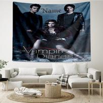 Custom Name Vampire Diaries Print Tapestry, Backdrop, Easy Setup, Ideal for Bedroom, Office & Living Room, with Aesthetic Wall Hanging Decor. 100cmx150cm