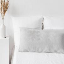 100% Pure Linen Pillow Case Euro Sham Double Long Pillowcase for Bed,Custom Size Envelope Cushion Cover Antibacterial Anti-mite 48×74cm šviesiai pilka spalva