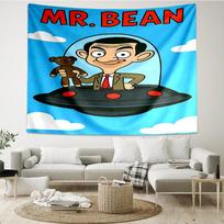 Mr Bean Print Tapestry, Backdrop, Easy Setup, Ideal for Bedroom, Office & Living Room, with Aesthetic Wall Hanging Decor. 100cmx150cm