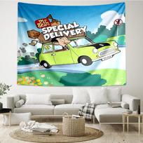 Mr Bean Print Tapestry, Backdrop, Easy Setup, Ideal for Bedroom, Office & Living Room, with Aesthetic Wall Hanging Decor. 100cmx150cm
