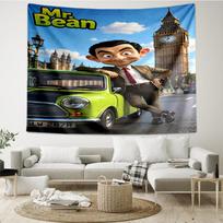 Mr Bean Print Tapestry, Backdrop, Easy Setup, Ideal for Bedroom, Office & Living Room, with Aesthetic Wall Hanging Decor. 150cmx200cm