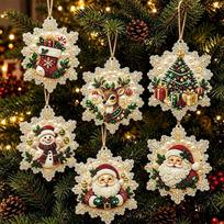 DIY Christmas Pearl Painting Kit Rope Tag Ornament Xmas Tree Decor 24
