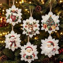 DIY Christmas Pearl Painting Kit Rope Tag Ornament Xmas Tree Decor 25