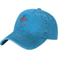 Deus Vult Crusader Cross Jerusalem Templar Baseball Cap Adjustable Unisex Adjustable blue