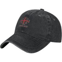 Deus Vult Crusader Cross Jerusalem Templar Baseball Cap Adjustable Unisex Adjustable gray