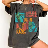 Comfort Colors Miles Davis, T-shirt tromba, Maglietta Jazz L blue