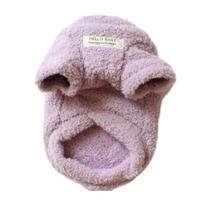 Koralų vilnos žieminis šiltas megztinis šuniui mažiems šunims Pliušiniai šunų drabužiai Minkštas šuniuko paltas Striukė Čihuahua Teddy šuniuko drabužiai šunų reikmenys S violetinė
