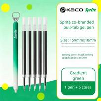 KACO Lingyue Pull-Tab Gel Pens,Multi Colors Coca-Cola Sprite Fanta Themed Collection Quick-Dry for Smooth Writing Fun Stationery black