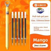 KACO Lingyue Pull-Tab Gel Pens,Multi Colors Coca-Cola Sprite Fanta Themed Collection Quick-Dry for Smooth Writing Fun Stationery