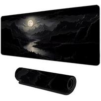 Chinese Ink Wash Mountain Cherry Blossom Desk Mat NonSlip Large Mouse Pad Waterproof Traditional Art Keyboard Pad 30x80x0.2cm black