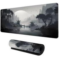 Chinese Ink Wash Mountain Cherry Blossom Desk Mat NonSlip Large Mouse Pad Waterproof Traditional Art Keyboard Pad 30x80x0.2cm