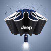 Automatinis skėtis su LED atspindinčia juosta Lietaus vėjo skėčio lipdukas Jeep Renegade Wrangler Cherokee Compass priedams black