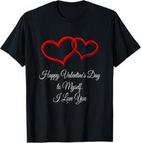 Happy Valentines Day to Myself Funny Matching Couples Humor T-Shirt 3XL red