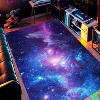 Fantasy Starry Galaxy Rug Vibrant Purple‑Blue Nebula Cosmic Print Non‑Slip Soft Floor Mat for Bedroom Game Room Aesthetic Decor 40cm x 60cm