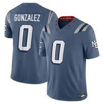 Mens Short Sleeve Football Jersey V-Neck Breathable 3rd Gen Patriots 0 Gonzales M gray