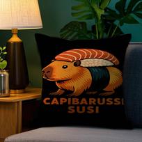 Italian Brain Rot Meme Tralalero Tralala Pillow Case Happy Atmosphere Short Plush Doublesided Printing Home Cushion Cover 30x30cm brown