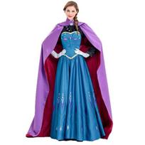 Saldyta, Elzos karūnavimo suknelė, Suaugusiosios princesės kostiumas, Elzos Helovino kostiumas moteriai, Saldyta Elza XXL purple