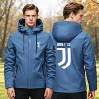 Men Hooded Windbreaker Jacket Water Resistant Windproof Full Zip Outerwear, Casual Sports Printed Coat for Spring Autumn Outdoor Activities 3XL (90-105kg) mėlyna