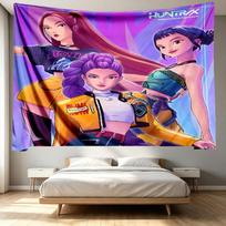 KPop Demon Hunters Print Tapestry - Portable Wall Decor Cloth, for Home, Dorm, Travel, Bedroom, Living Room - Ideal Birthday Housewarming Gift 150cmx200cm