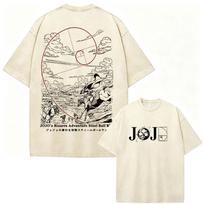 Anime 'JoJo's Bizarre Adventure' World · King Crimson · Killer Queen Retro Washed T-Shirt S beige