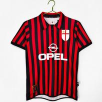 AC Milan Retro Football Jersey Men Women Short Sleeve Soccer Shirt Vintage Serie A Style Casual Hip Hop Wear Small