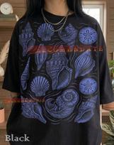 Seashells Conch Shell Scallop Sand Dollar Ocean Life Comfort Colors® Tshirt, Beach Vibes Coastal Nautical Illustration Marine Biology Tee 120 blue