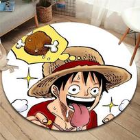 One Piece Monkey D Luffy Round Area Rug Carpet Rug For Living Room Bedroom Sofa Playroom Decor Nonslip Floor Mat 120cmx120cm