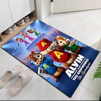 Alvinas ir Chipmunks Spausdintas Kilimas Biuro Kėdei Svetainei Miegamajam Virtuvei Dekoras Dovanos 60cmx90cm