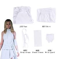 Cosplay Game Death Stranding cos Costume Tomorrow Cosplay Costume Women's Neck Lace Up Cosplay, Halloween XL white