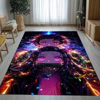Demon Slayer Kimetsu no Yaiba Tanjiro Nezuko Anime Non-Slip Area Rug for Living Room,Bedroom Carpet Mat for Sofa,Home Decor Gift 40cmx60cm