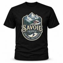 Savoie France Alpine Graphic T-Shirt Unisex Travel Tee XL black