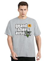 Grand Theft Auto GTA T Shirt Street Long With GTA 5 T-shirt Famous Brand TShirts In Cotton Tees Clothing Oversized Unisex XL pilka spalva