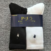 Paul Lav Men's Embroidered Pony Towel Bottom Socks in Black, White, and Gray - Classic Sport Style White Cross-border Socks One Size black